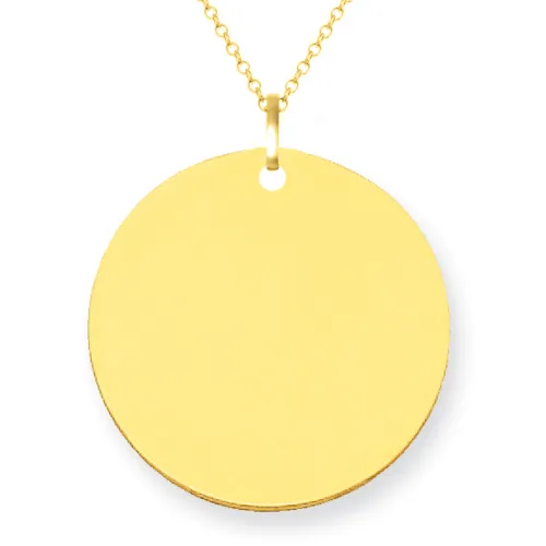 14kt Gold Engravable Disc Pendant 17mm