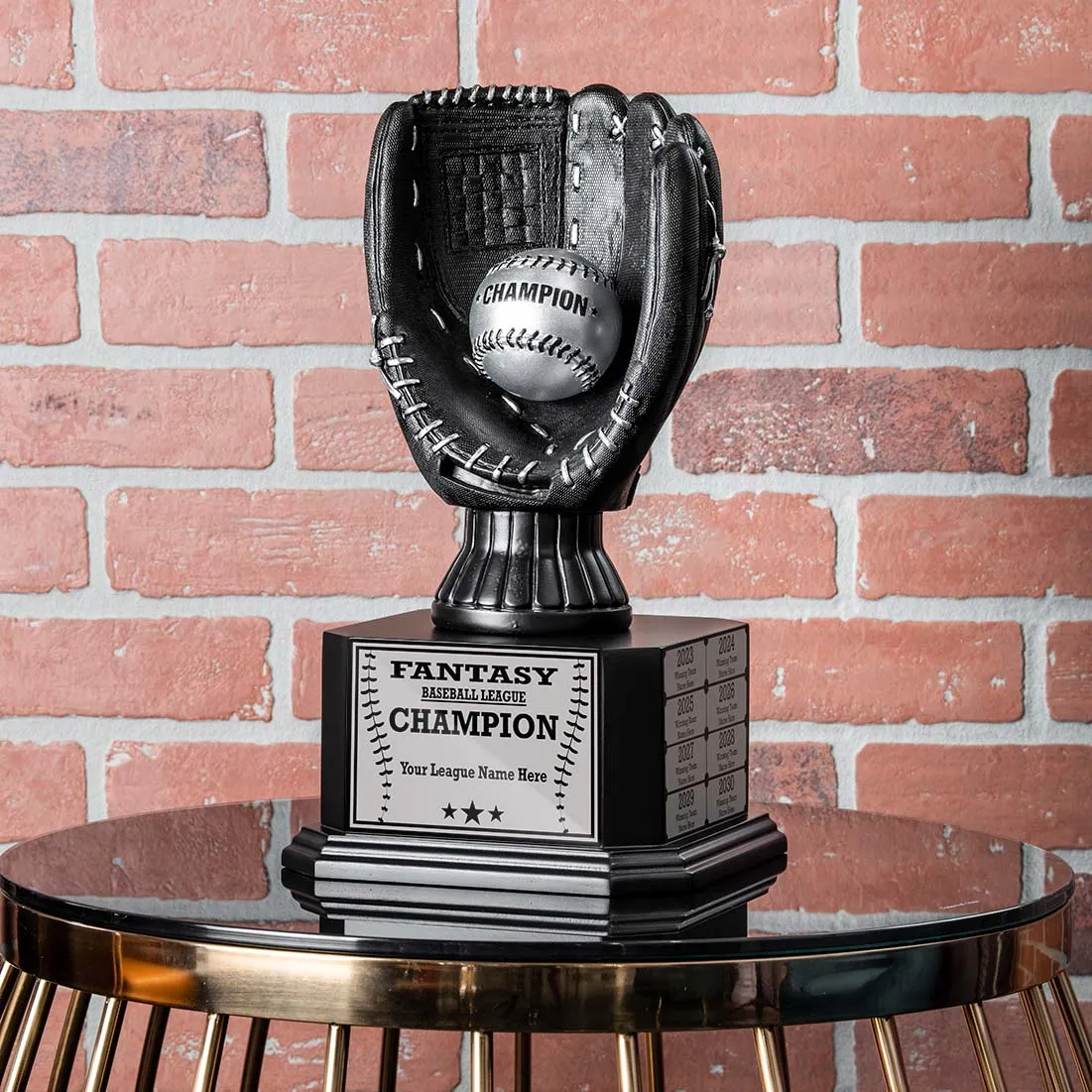 15" Perpetual Baseball Trophy – Black