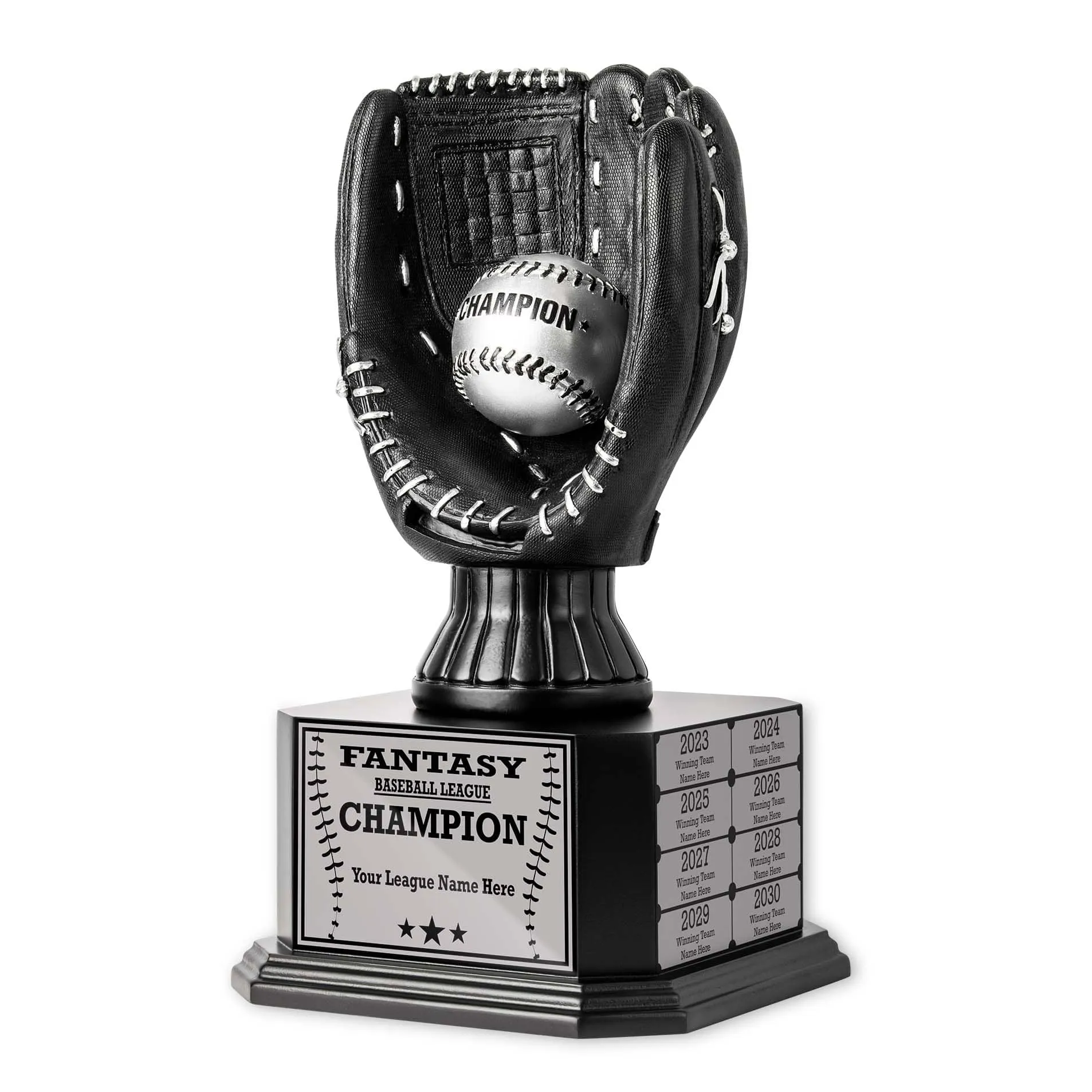 15" Perpetual Baseball Trophy – Black