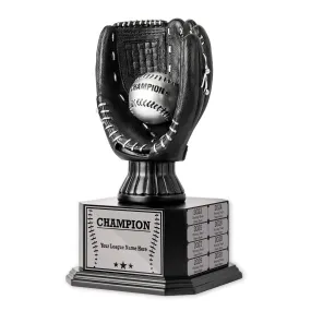 15" Perpetual Baseball Trophy – Black
