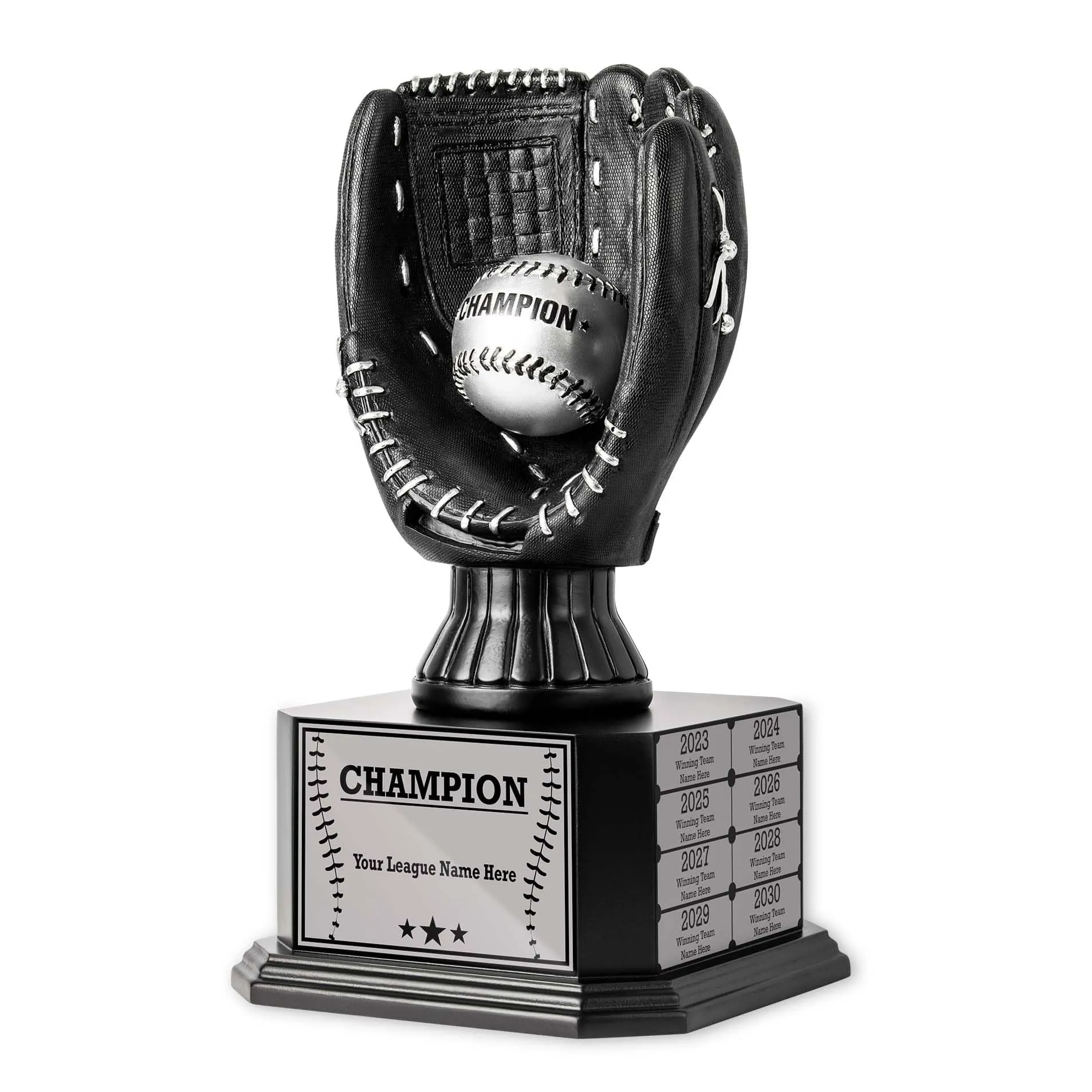 15" Perpetual Baseball Trophy – Black