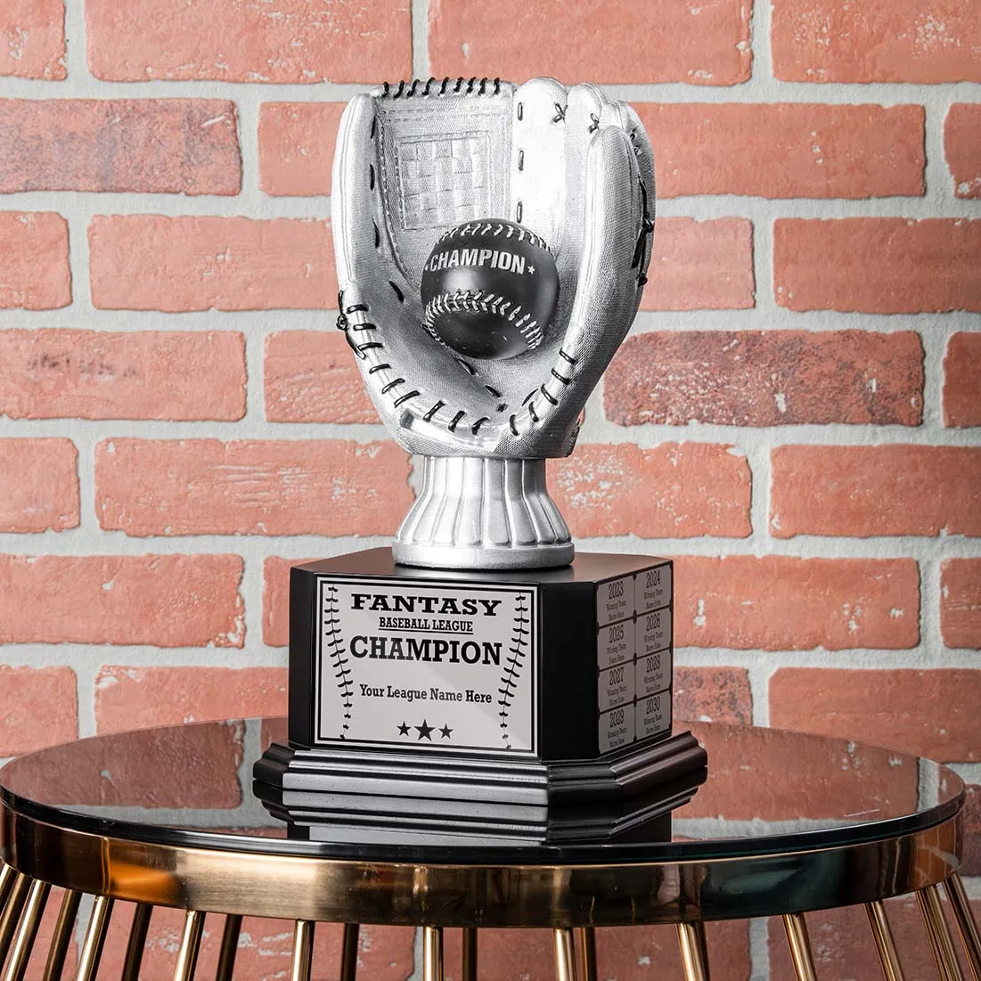15" Perpetual Baseball Trophy - Silver Baseball