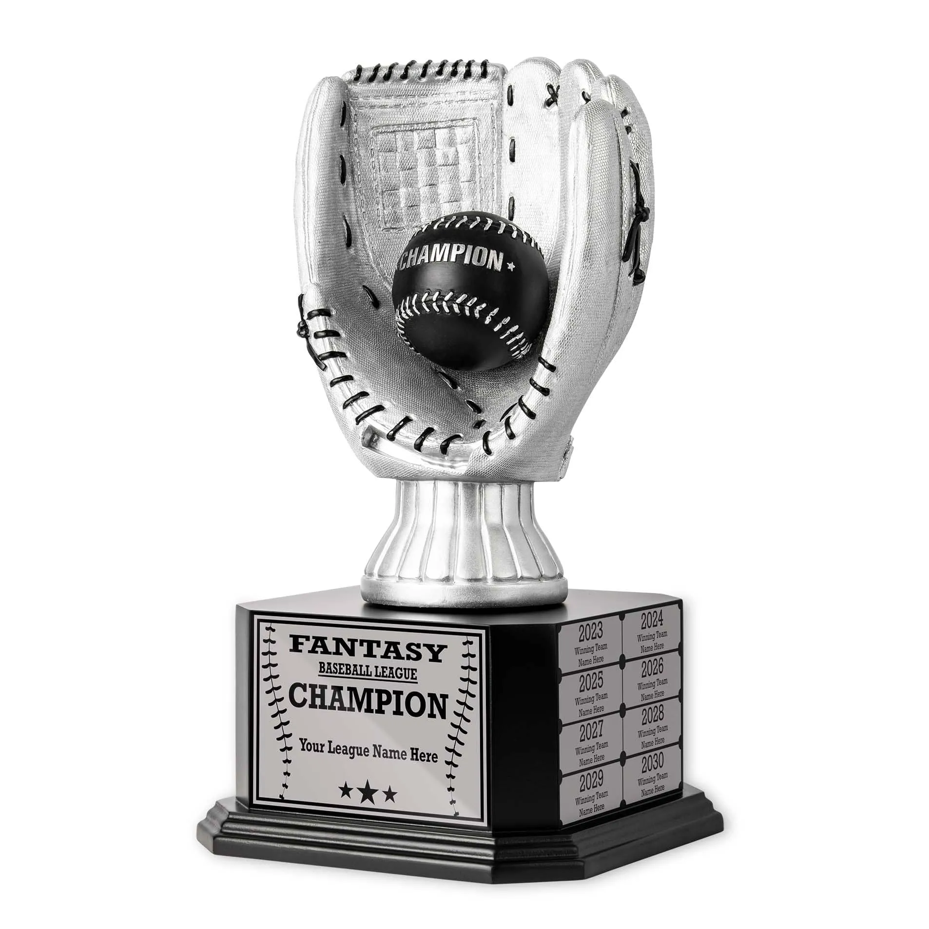 15" Perpetual Baseball Trophy - Silver Baseball