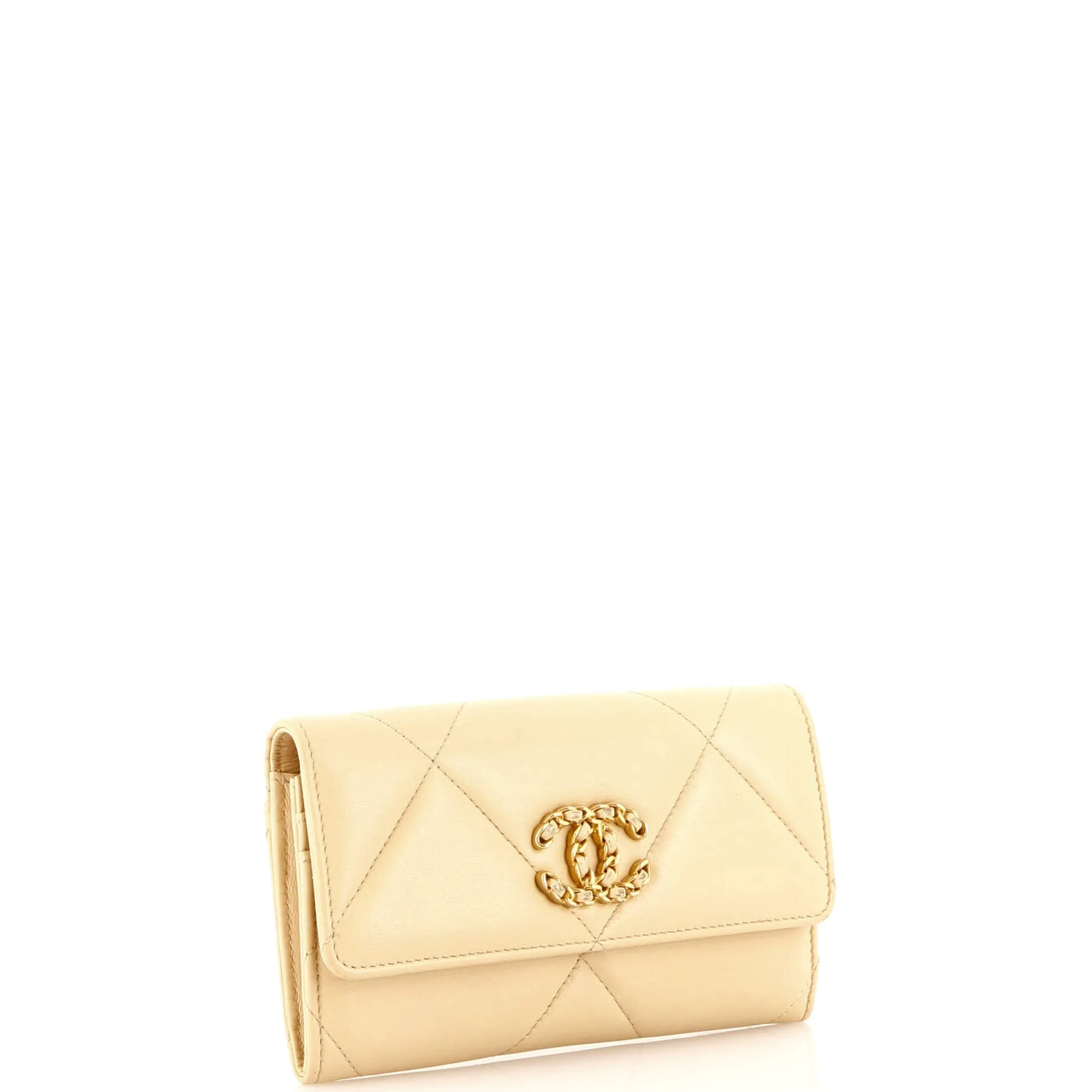 19 Flap Wallet Quilted Lambskin Long