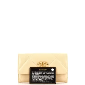 19 Flap Wallet Quilted Lambskin Long