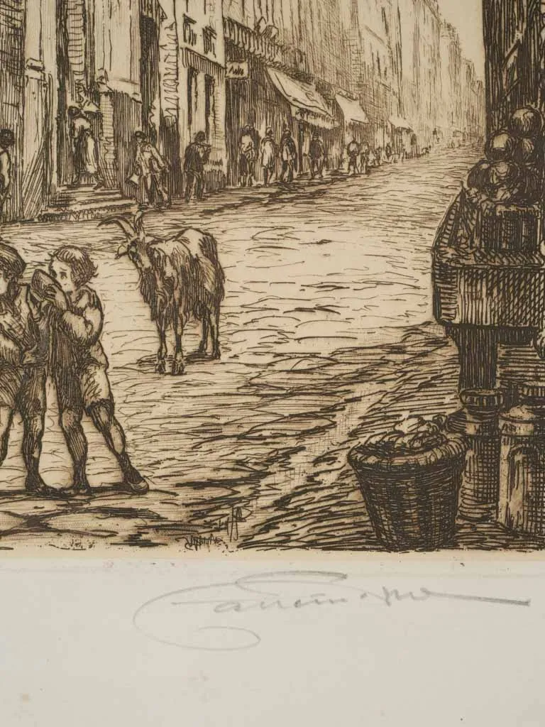 19th century streetscape engraving - Aimé Dallemagne (1882-1971) 58/200 - 23¼" x 15¼"