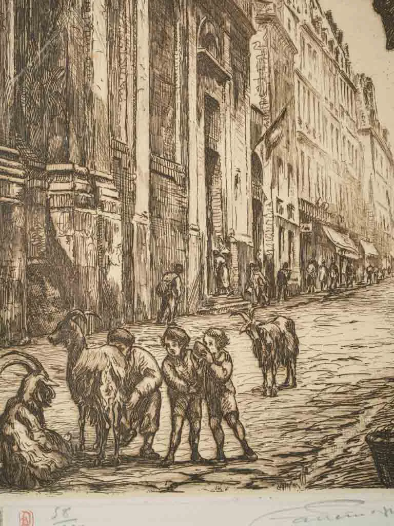 19th century streetscape engraving - Aimé Dallemagne (1882-1971) 58/200 - 23¼" x 15¼"