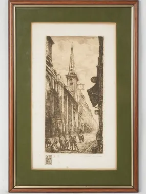 19th century streetscape engraving - Aimé Dallemagne (1882-1971) 58/200 - 23¼" x 15¼"