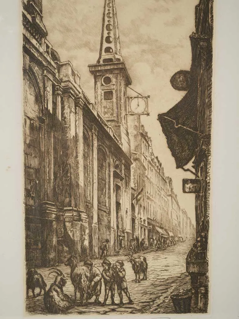 19th century streetscape engraving - Aimé Dallemagne (1882-1971) 58/200 - 23¼" x 15¼"