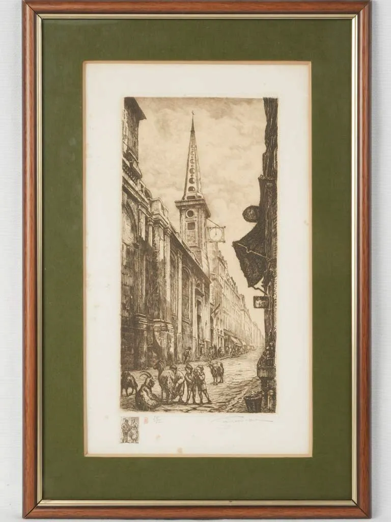 19th century streetscape engraving - Aimé Dallemagne (1882-1971) 58/200 - 23¼" x 15¼"