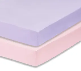 2 Pack Fitted Crib Sheet - Purple/Pink - Premium Cotton