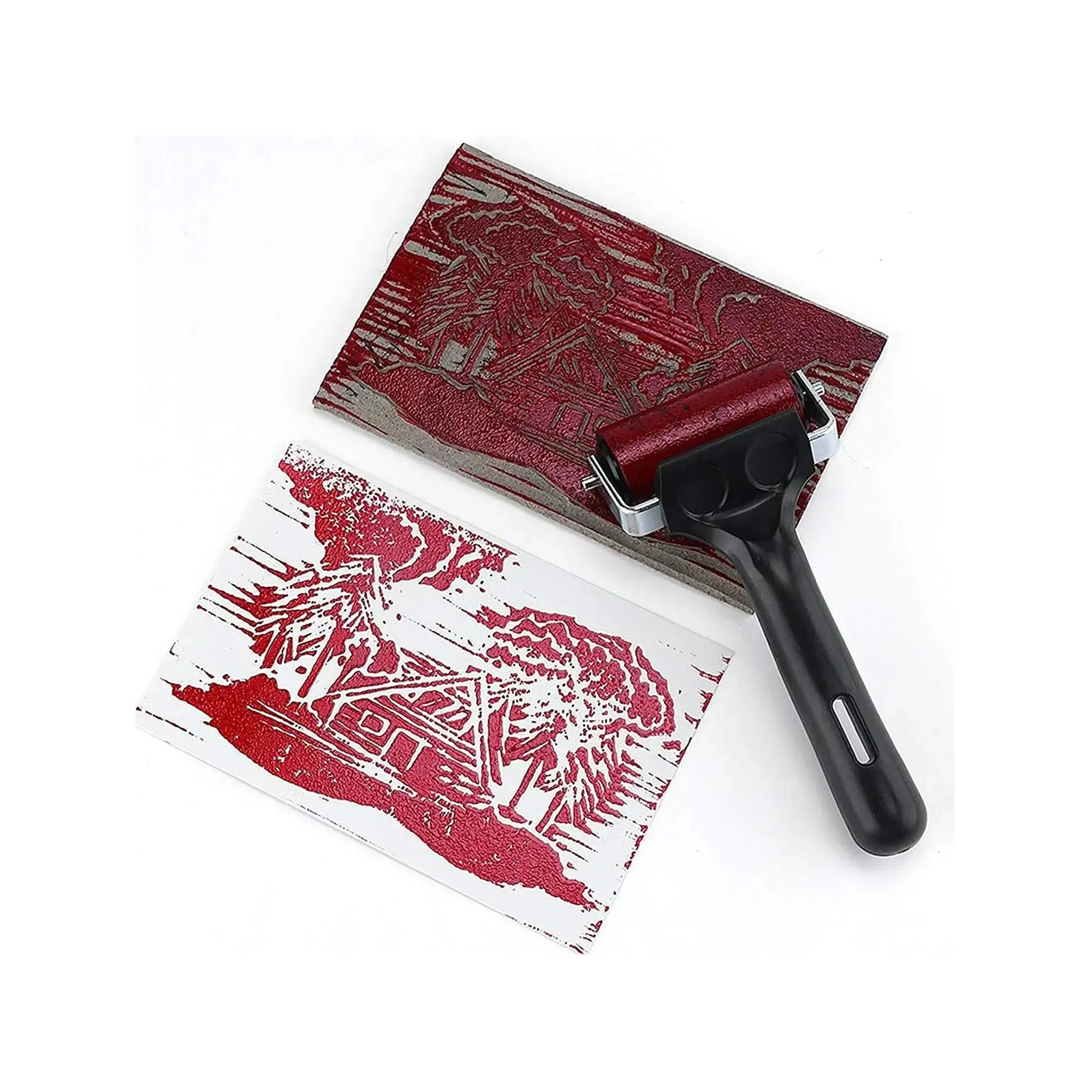 2 PCS Rubber Roller Brayer | 2.2 and 4 Inch | Used for Printmaking