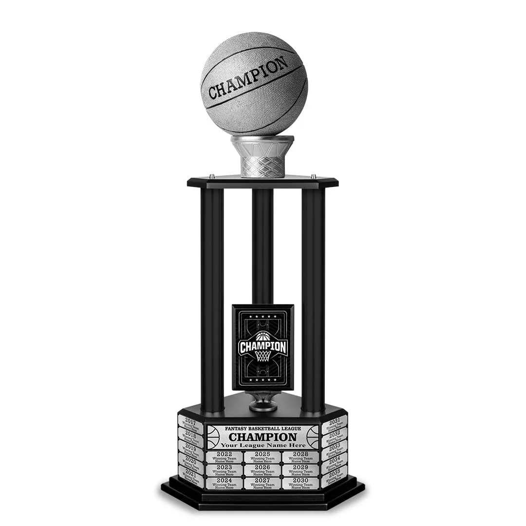 26-36” Silver Basketball Trophy