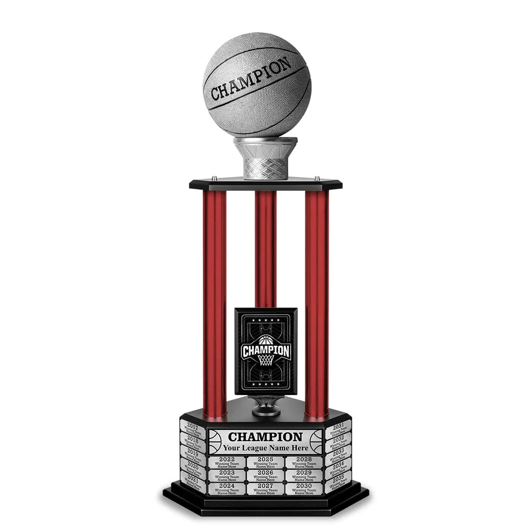 26-36” Silver Basketball Trophy