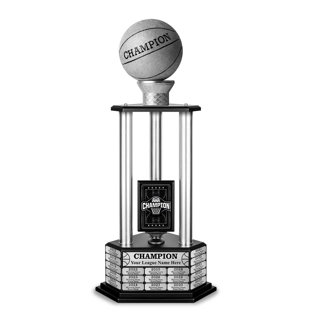 26-36” Silver Basketball Trophy