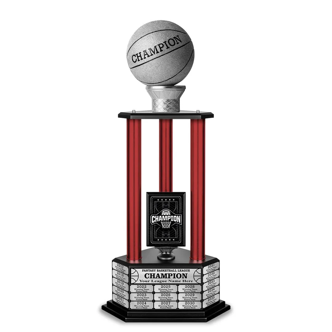 26-36” Silver Basketball Trophy