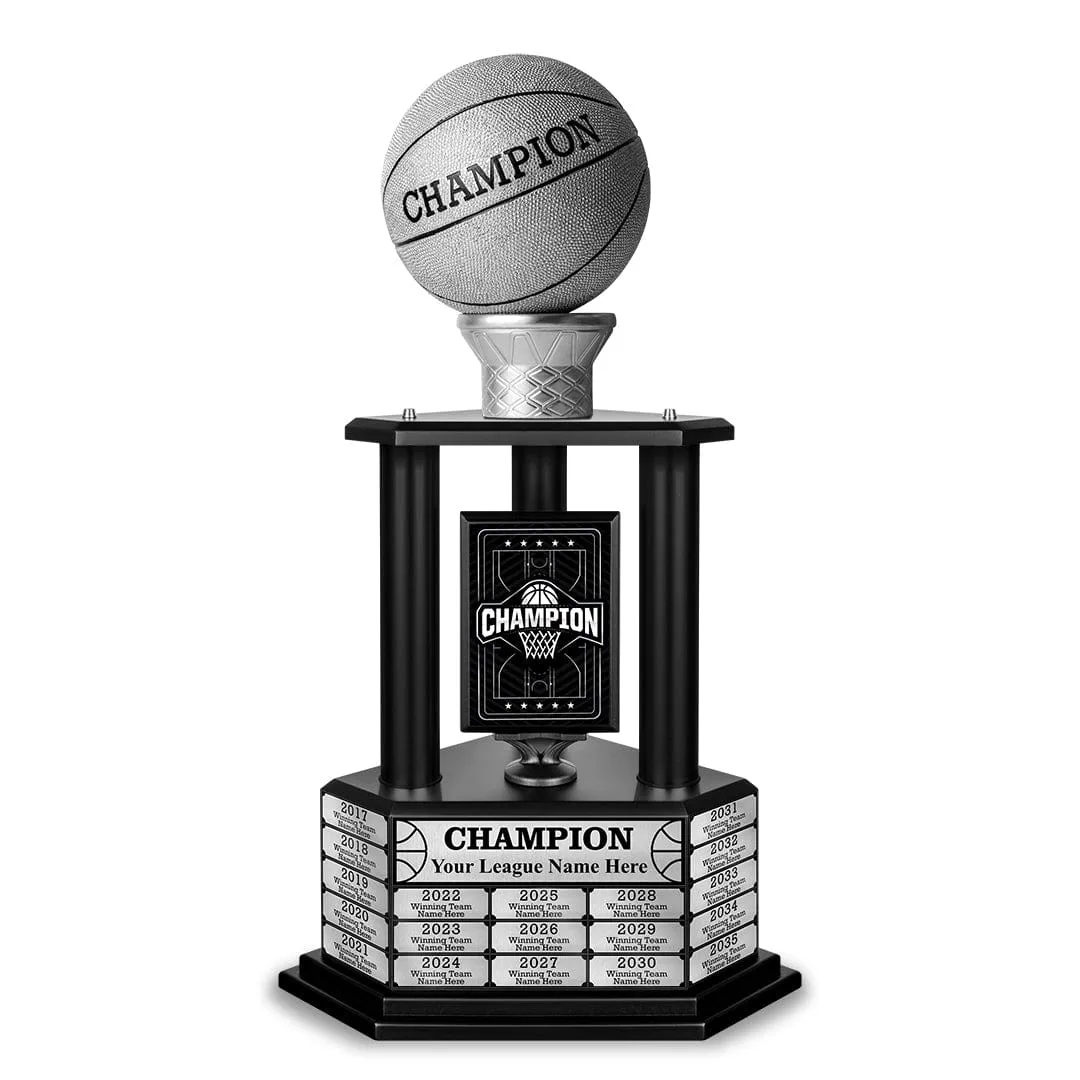 26-36” Silver Basketball Trophy