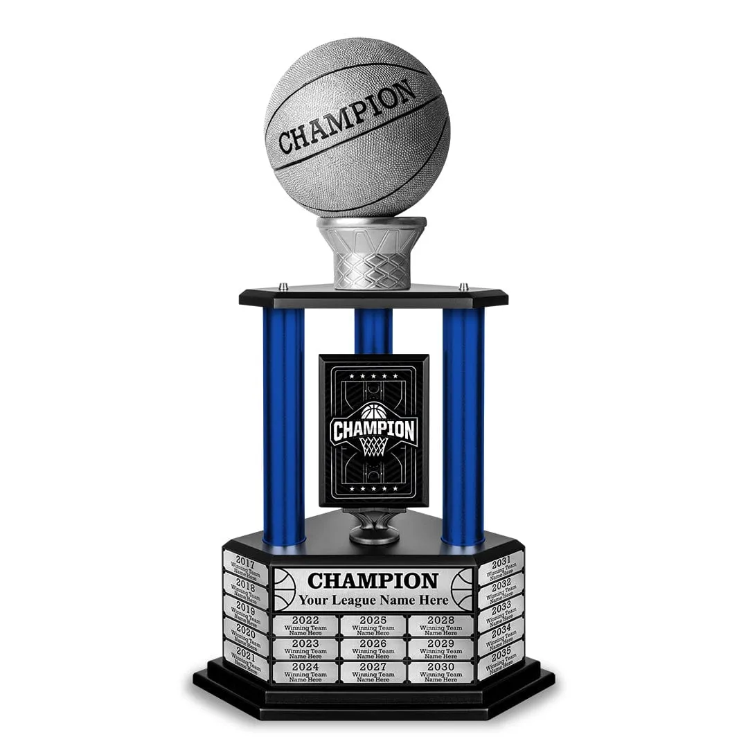 26-36” Silver Basketball Trophy