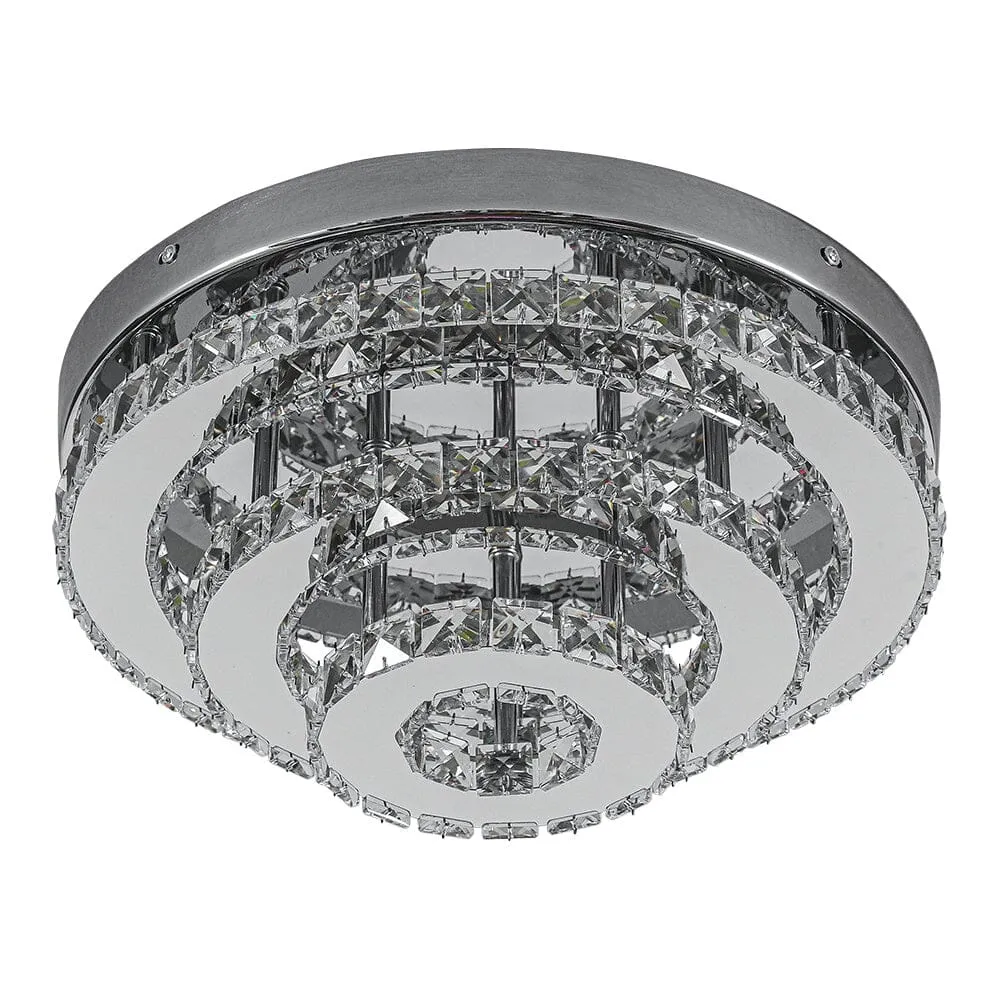 3-Tier Chic Crystal Ceiling Light with Chrome Finish