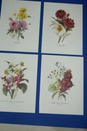 4 VARIED REDOUTE BOUQUET PLATES COLLECTIBLE COLORFUL FLOWERS WALL ART HOME DECOR 22, 23, 24 &25