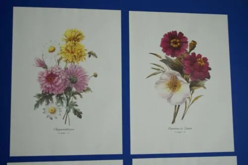 4 VARIED REDOUTE BOUQUET PLATES COLLECTIBLE COLORFUL FLOWERS WALL ART HOME DECOR 22, 23, 24 &25