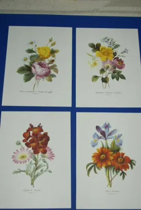4 VARIED REDOUTE BOUQUET PLATES COLLECTIBLE COLORFUL FLOWERS WALL ART HOME DECOR 35, 37, 43 & 38