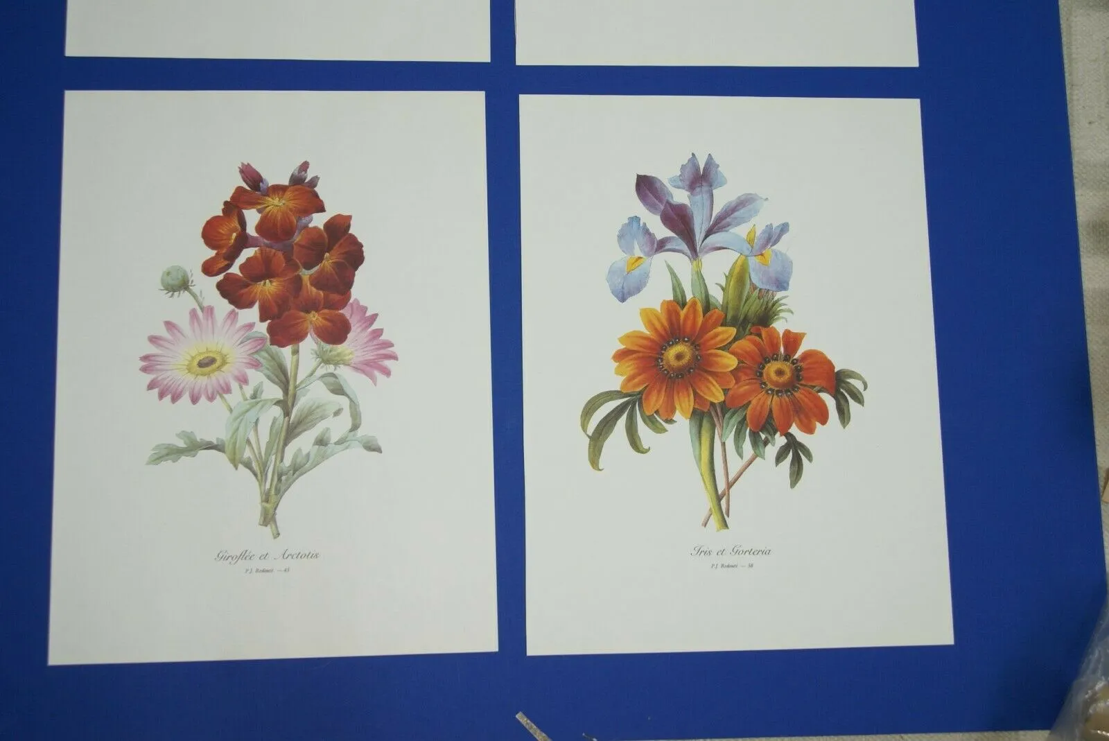 4 VARIED REDOUTE BOUQUET PLATES COLLECTIBLE COLORFUL FLOWERS WALL ART HOME DECOR 35, 37, 43 & 38