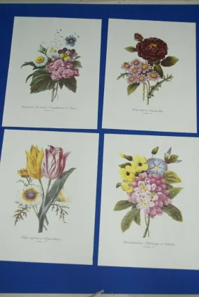 4 VARIED REDOUTE BOUQUET PLATES COLLECTIBLE COLORFUL FLOWERS WALL ART HOME DECOR  52, 53, 54 & 55