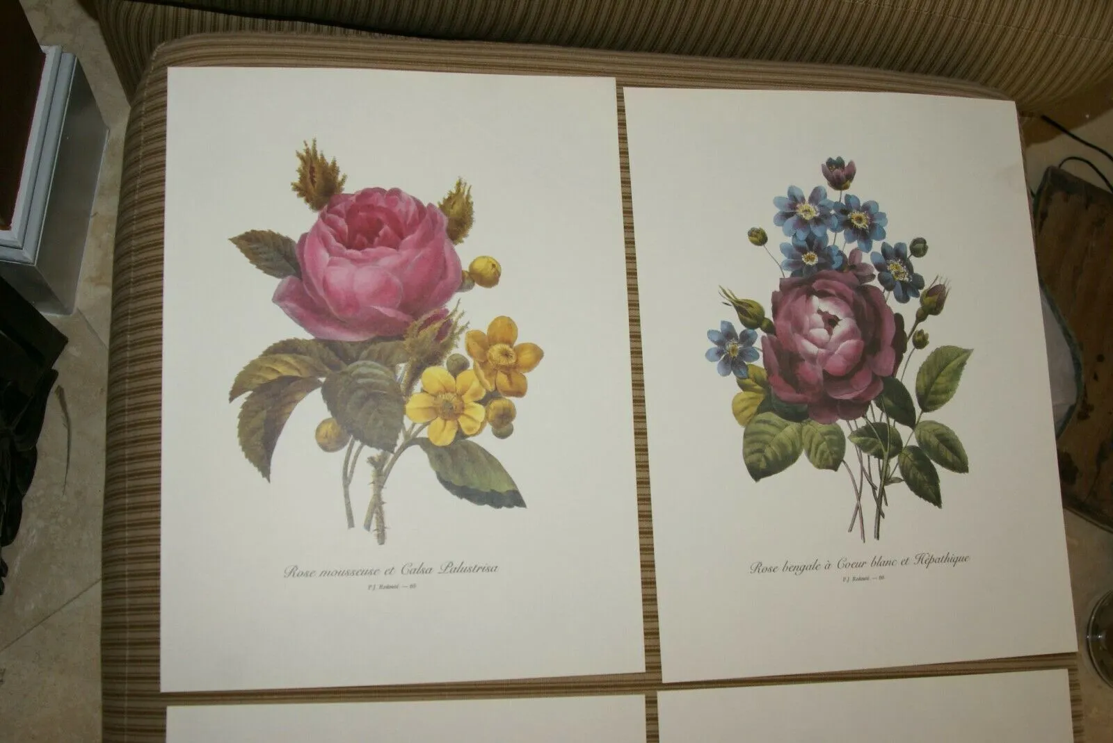 4 VARIED REDOUTE BOUQUET PLATES COLLECTIBLE COLORFUL FLOWERS WALL ART HOME DECOR  65, 66, 69 & 67