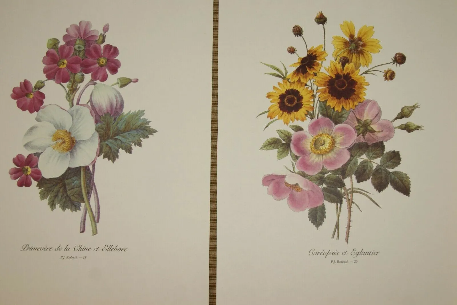 4 VARIED REDOUTE BOUQUET PLATES COLLECTIBLE COLORFUL FLOWERS WALL ART HOME DECOR 7, 10, 18, & 20