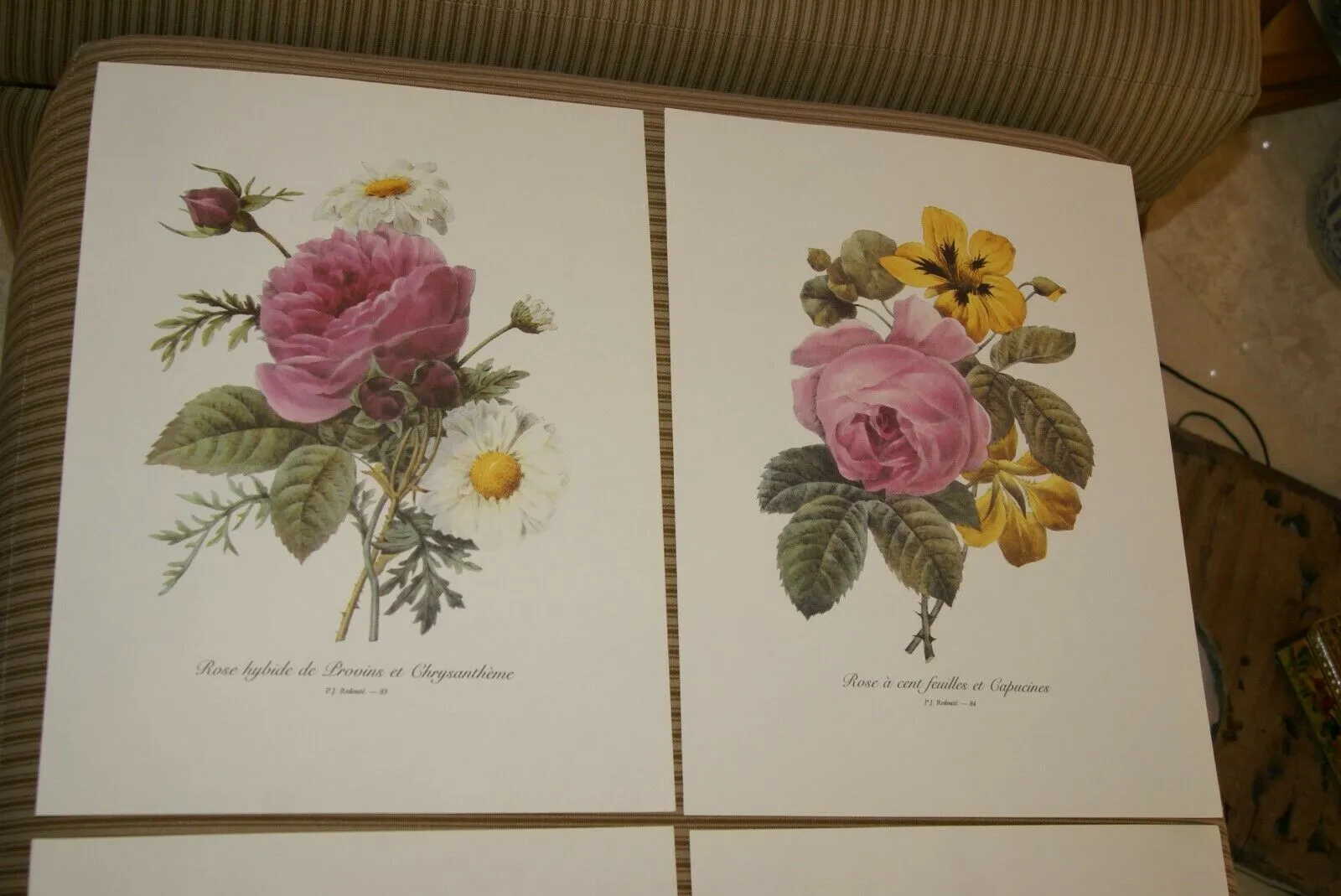4 VARIED REDOUTE BOUQUET PLATES COLLECTIBLE COLORFUL FLOWERS WALL ART HOME DECOR  83, 84, IRIS & 1