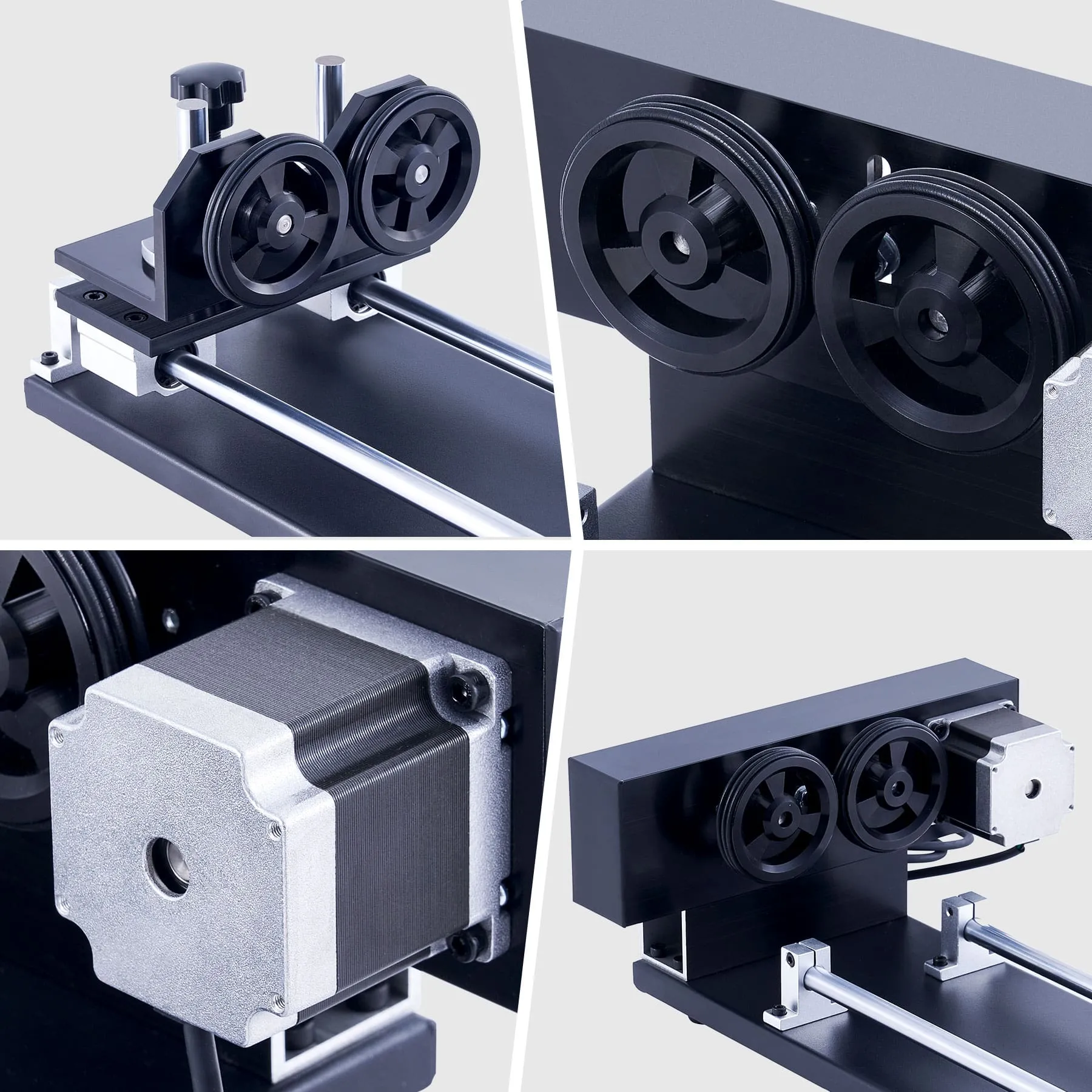4-Wheel Rotary Axis with 360 Degree Rotation for 50-100W CO2 Laser Engraver Cutting Machine