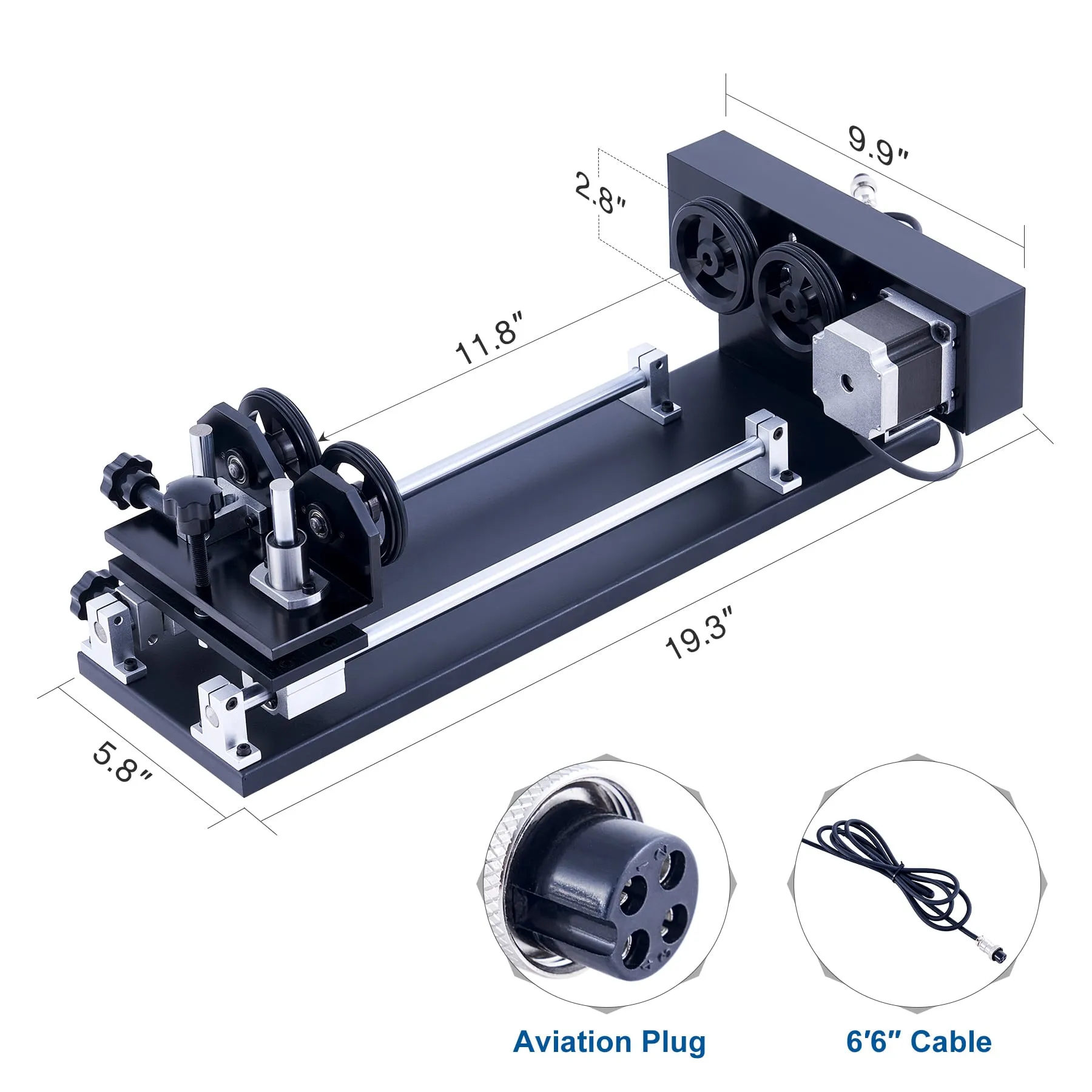 4-Wheel Rotary Axis with 360 Degree Rotation for 50-100W CO2 Laser Engraver Cutting Machine