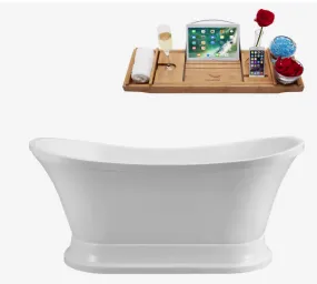 60"  202 Soaking Freestanding Tub and Tray With Internal Drain