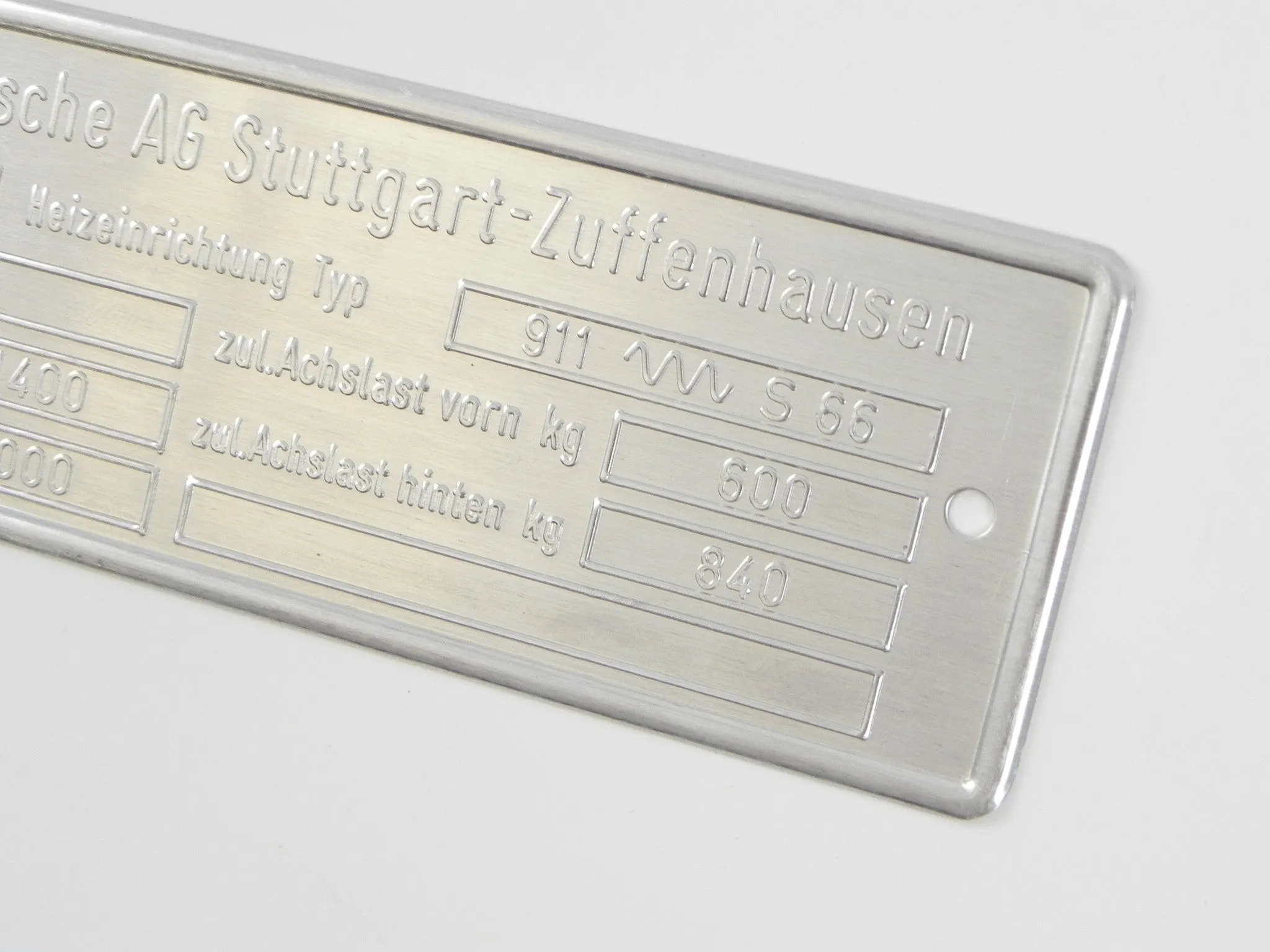 911 SC F RS RSR 2.7/2.8 Chassis ID Plate - 1973