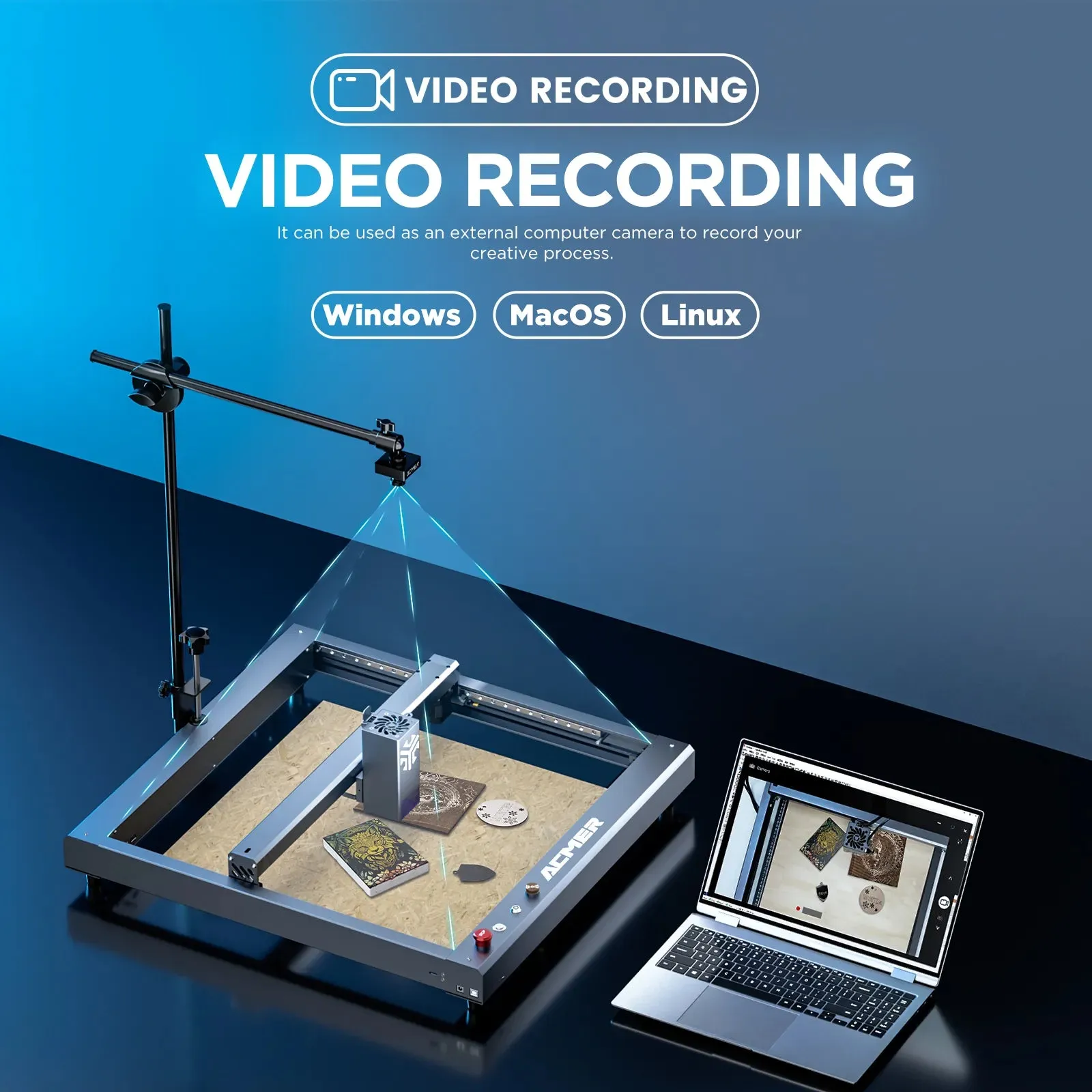 ACMER A500 Camera: Record your work and make engraving easier