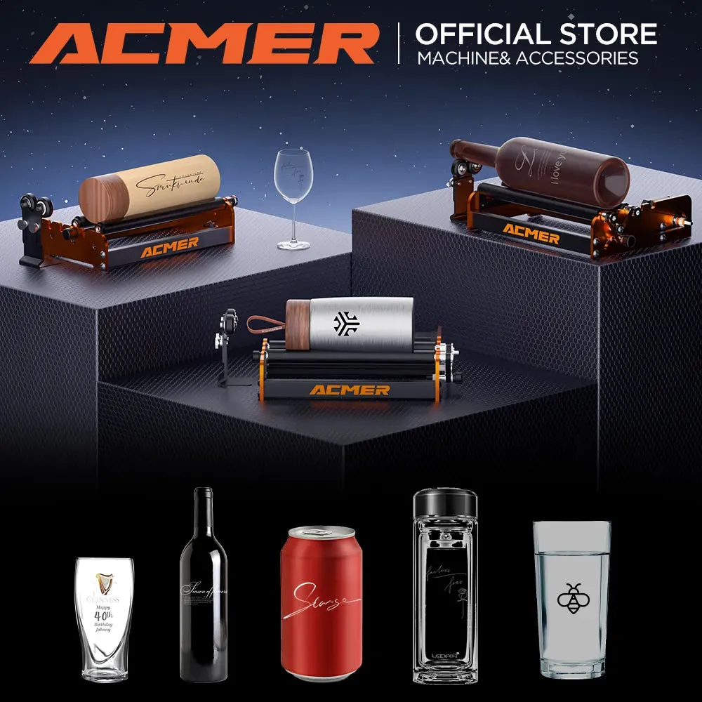 ACMER M2 Roller Module: Engrave cylindrical objects with ease
