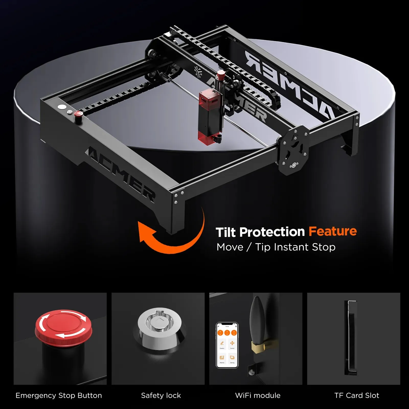 ACMER P1 10w Laser Engraver: 400x410mm Engraver, Cuts 8mm wood in a single pass
