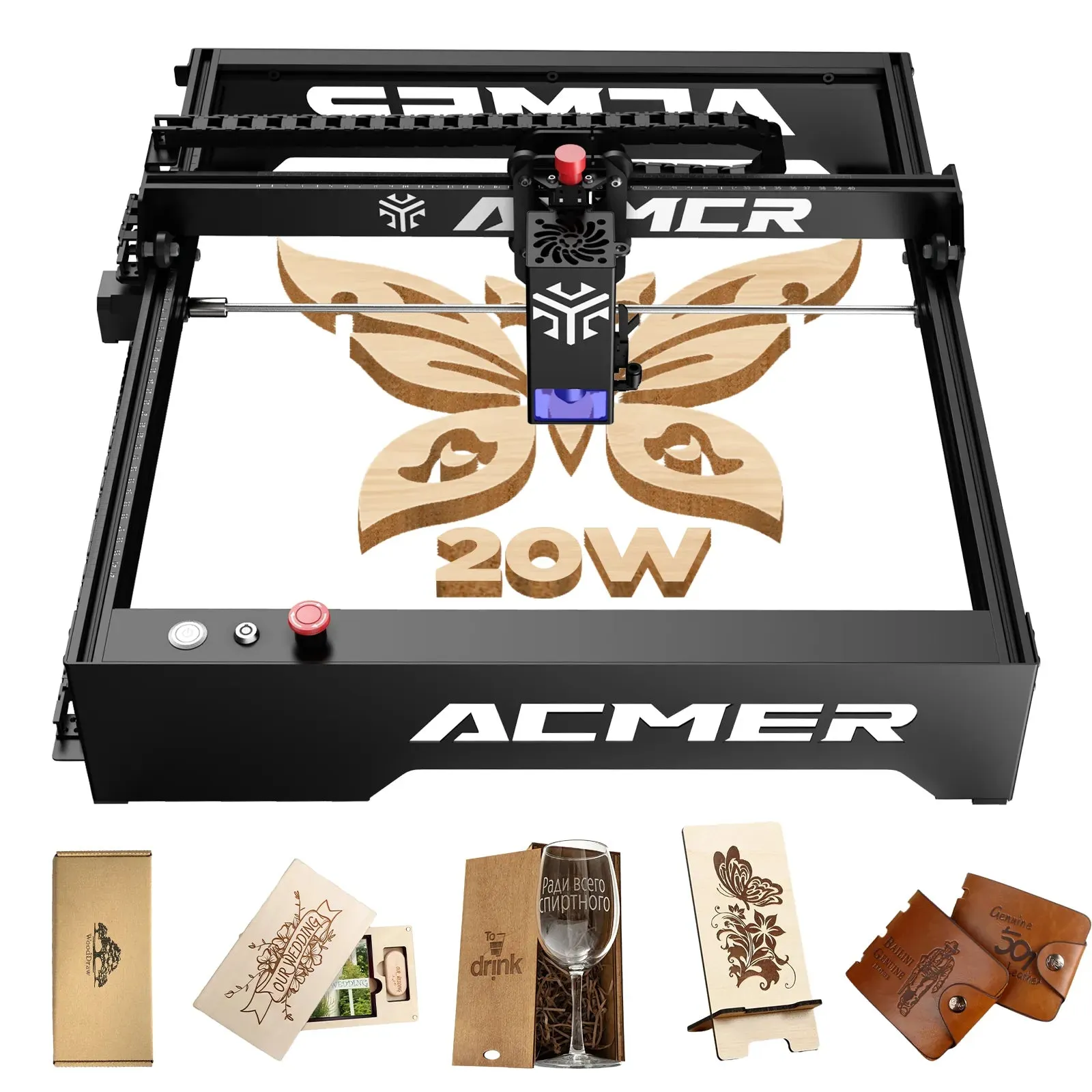 ACMER P1 20w Laser Engraver: 400x410mm Engraver with upgraded laser for faster results