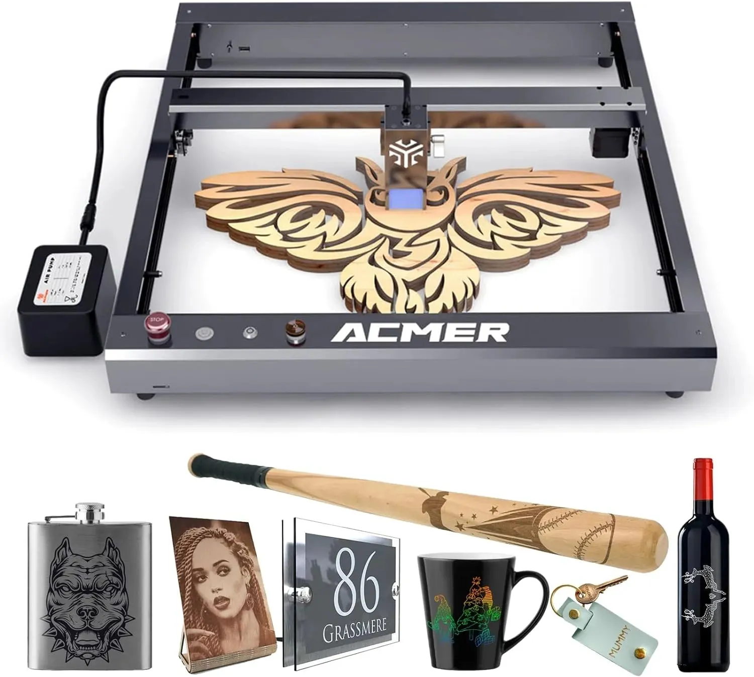 ACMER P2 10w Laser Engraver: 420*400mm Engraver, High speed engraving