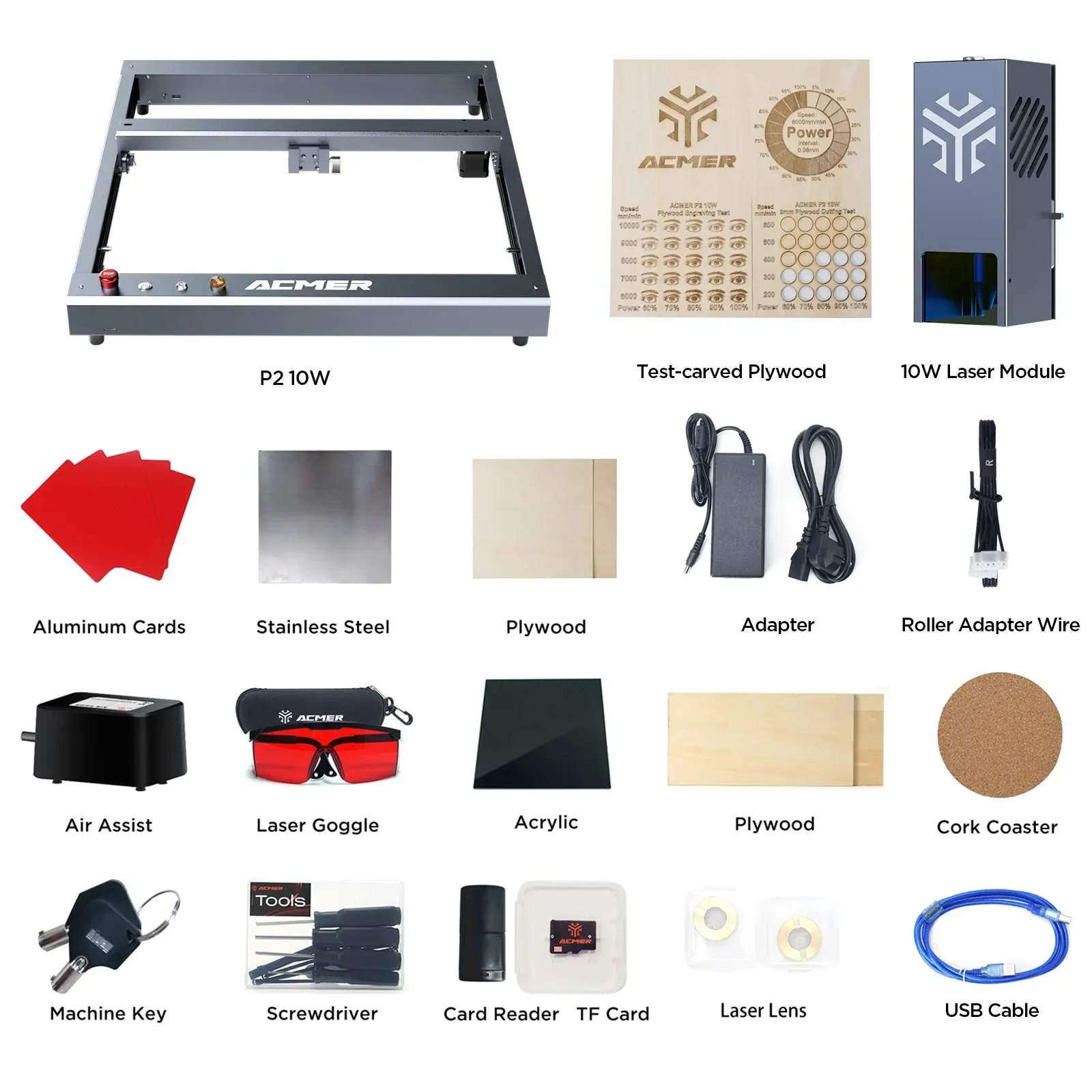 ACMER P2 10w Laser Engraver: 420*400mm Engraver, High speed engraving