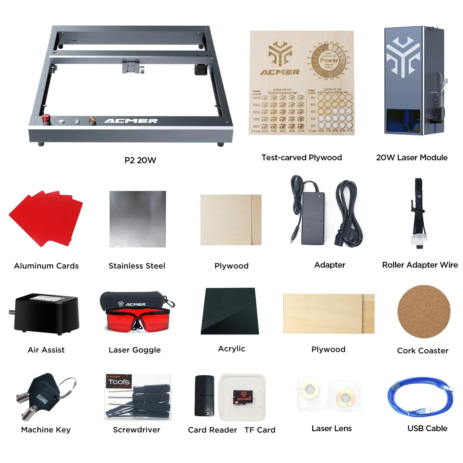 ACMER P2 20w Laser Engraver: 420*400mm High Power Engraver