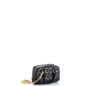 Amazona Bag Leather and Jacquard Canvas Nano