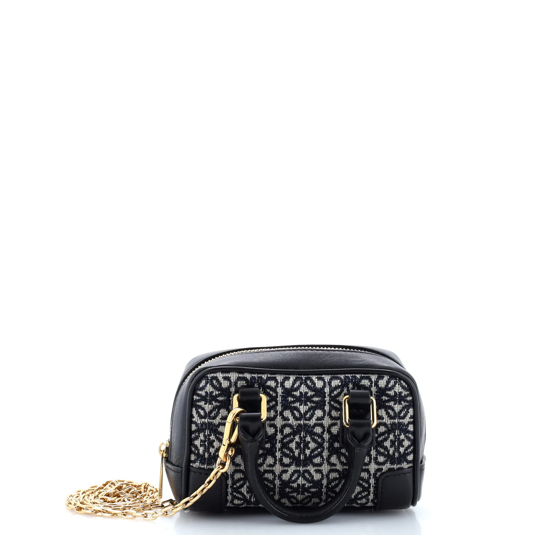 Amazona Bag Leather and Jacquard Canvas Nano