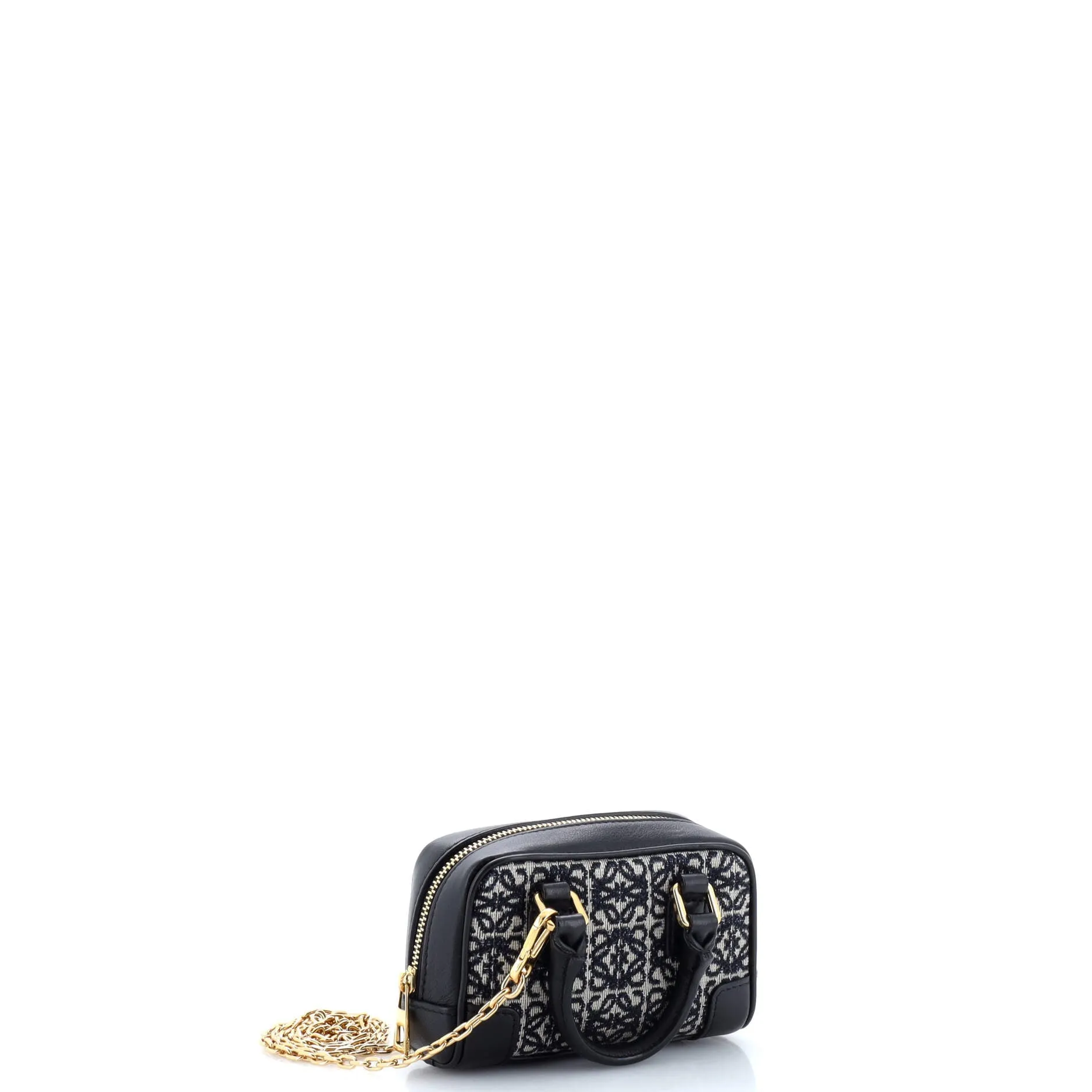 Amazona Bag Leather and Jacquard Canvas Nano
