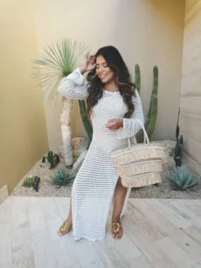 Amren Crochet Dress Maxi Dress - Natural