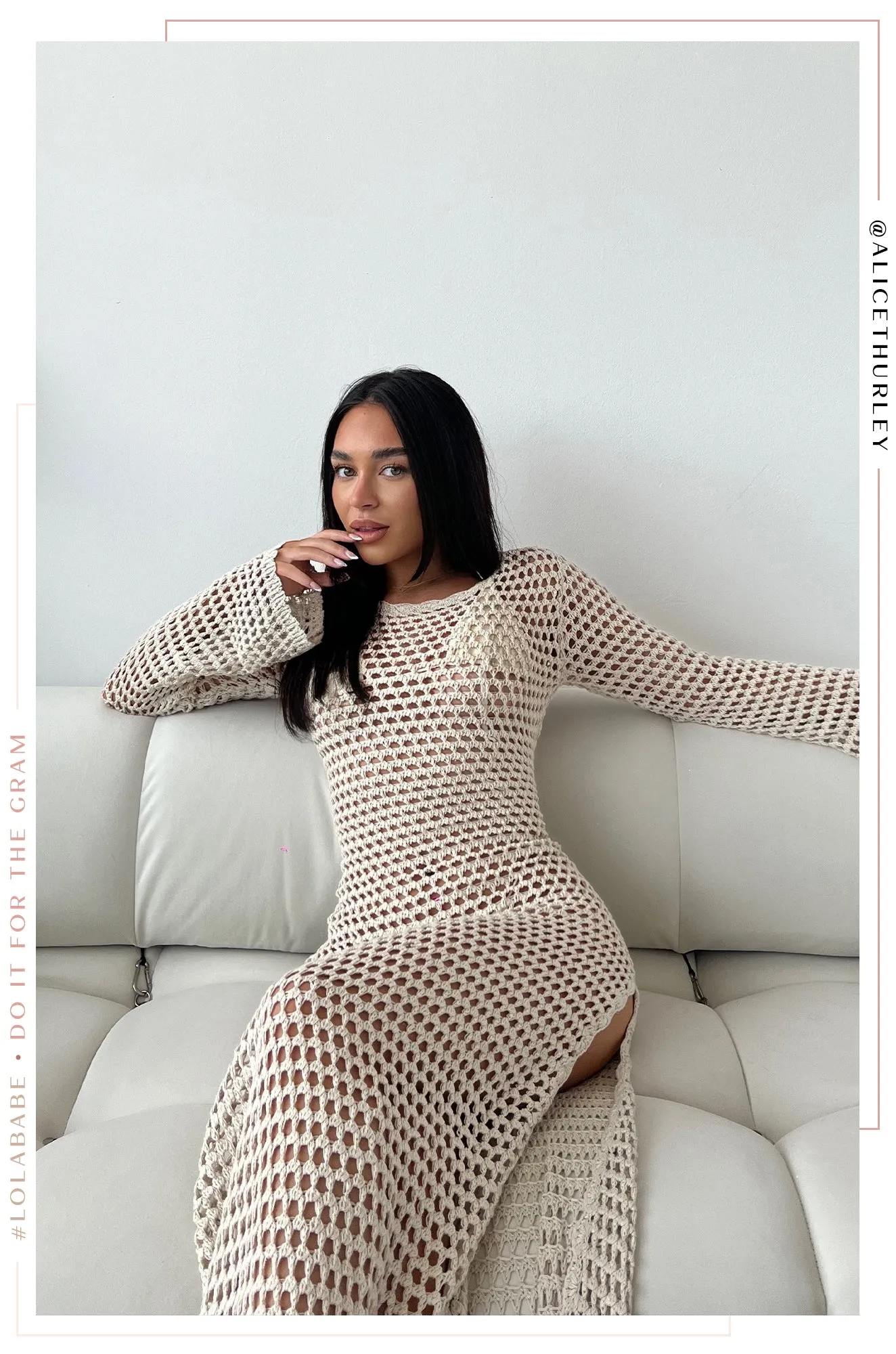 Amren Crochet Dress Maxi Dress - Natural