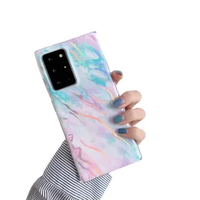 Anymob Samsung Blue And Pink Laser Gradient Marble Phone Case Silicon Cover