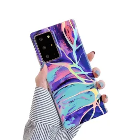 Anymob Samsung Violet And Blue Laser Gradient Marble Phone Case Silicon Cover