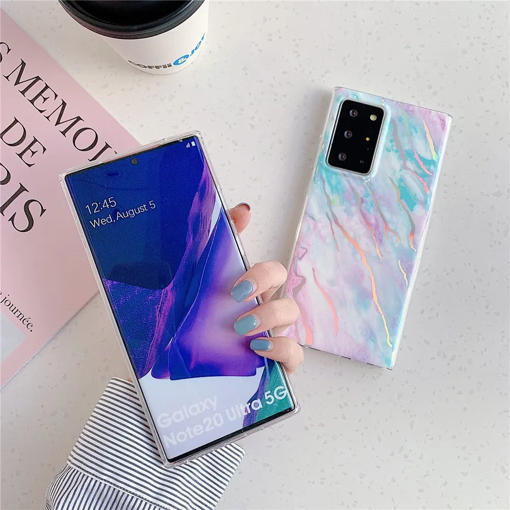 Anymob Samsung Violet And Pink Laser Gradient Marble Phone Case Silicon Cover